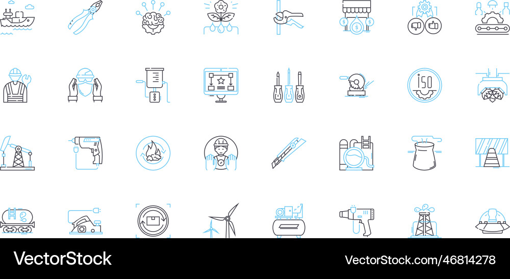 Natural language processing linear icons set Natural language processing linear icons set vector image
