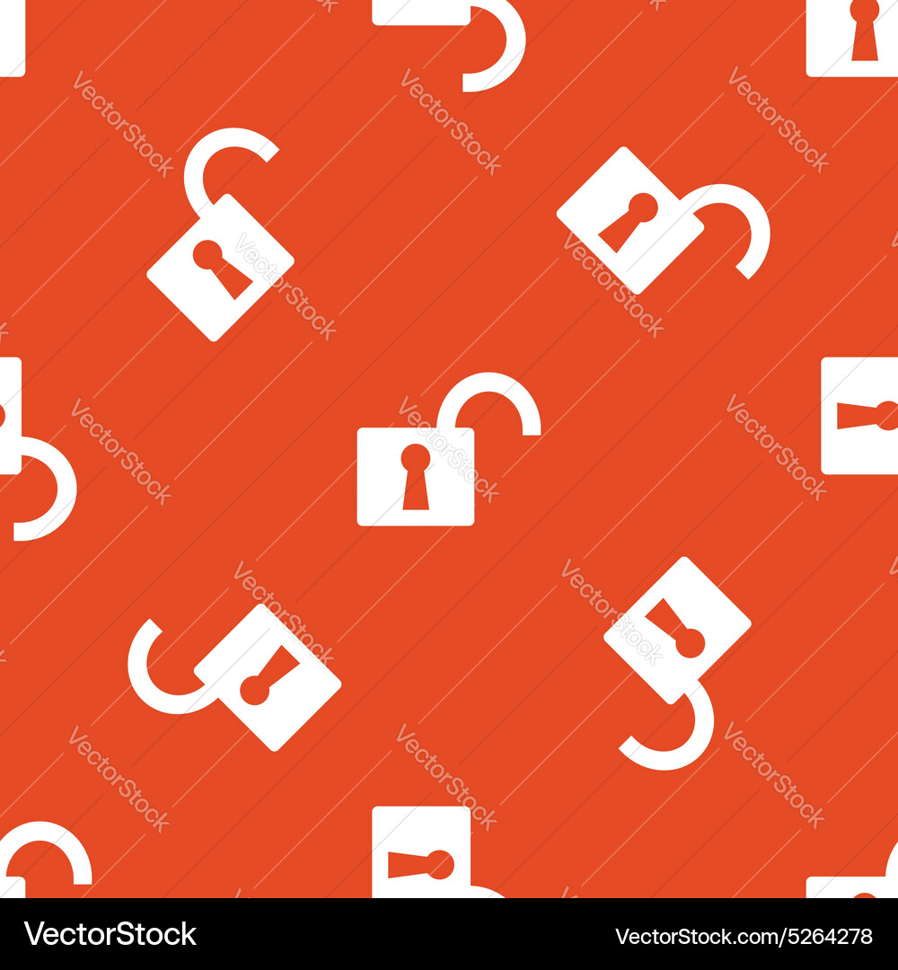 Orange open padlock pattern Vector Image