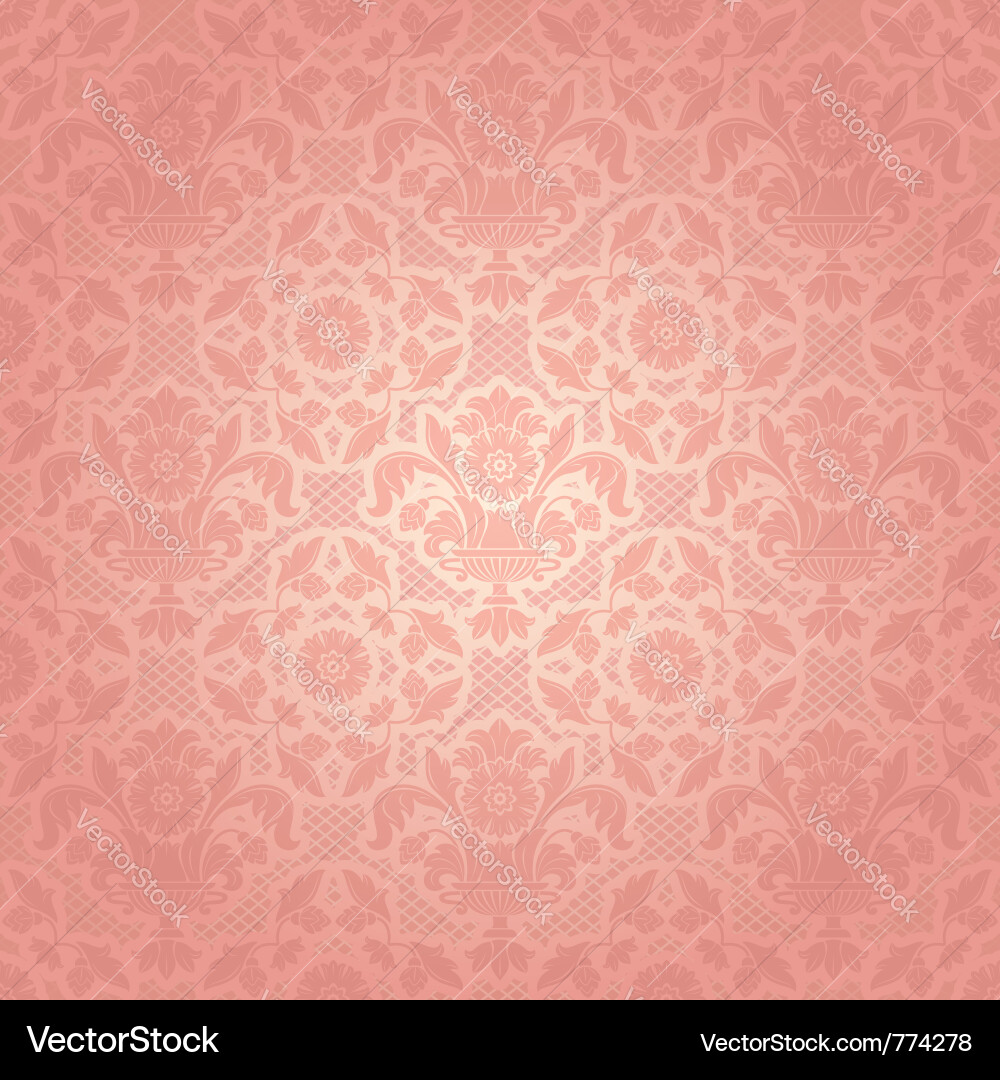 Ornate Pink Floral Background Vector Image