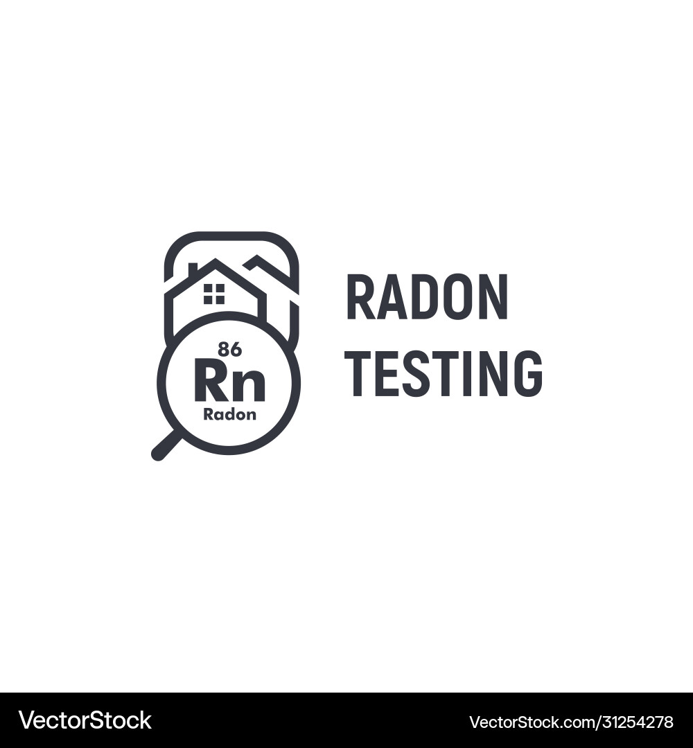 Radon testing first alert kit logotype home rn Vector Image