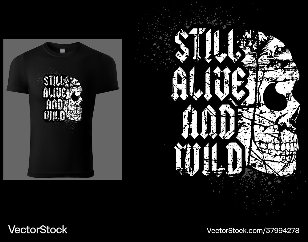 Scratched Skull T-Shirt vector image