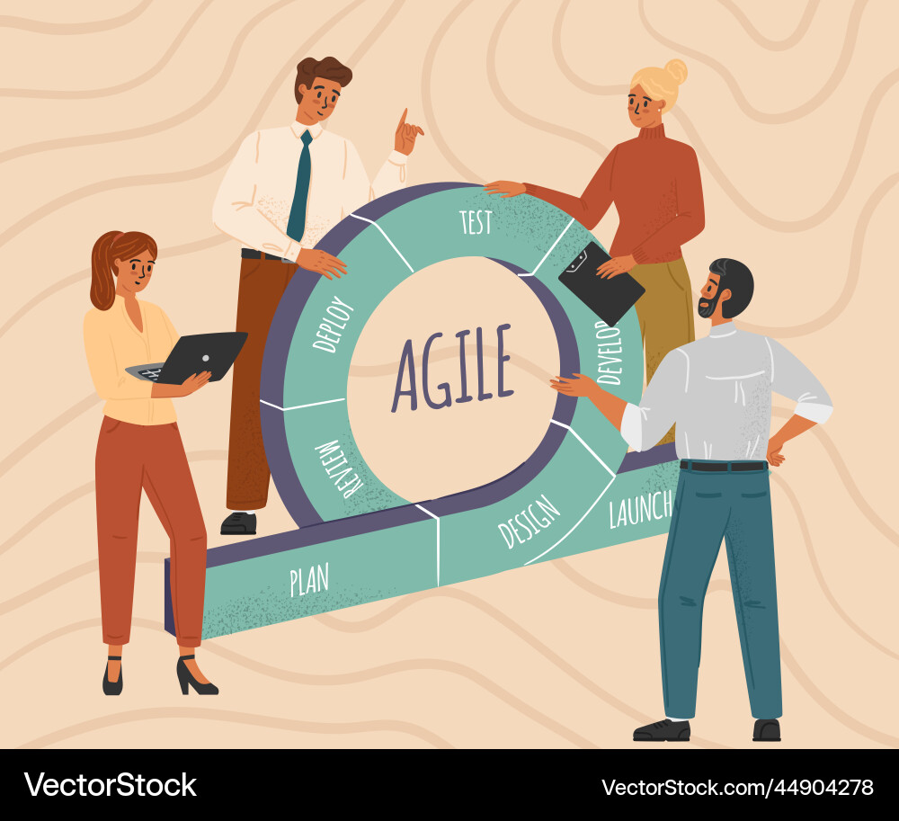 Scrum development process cycle diagram concept Scrum development process cycle diagram concept vector image