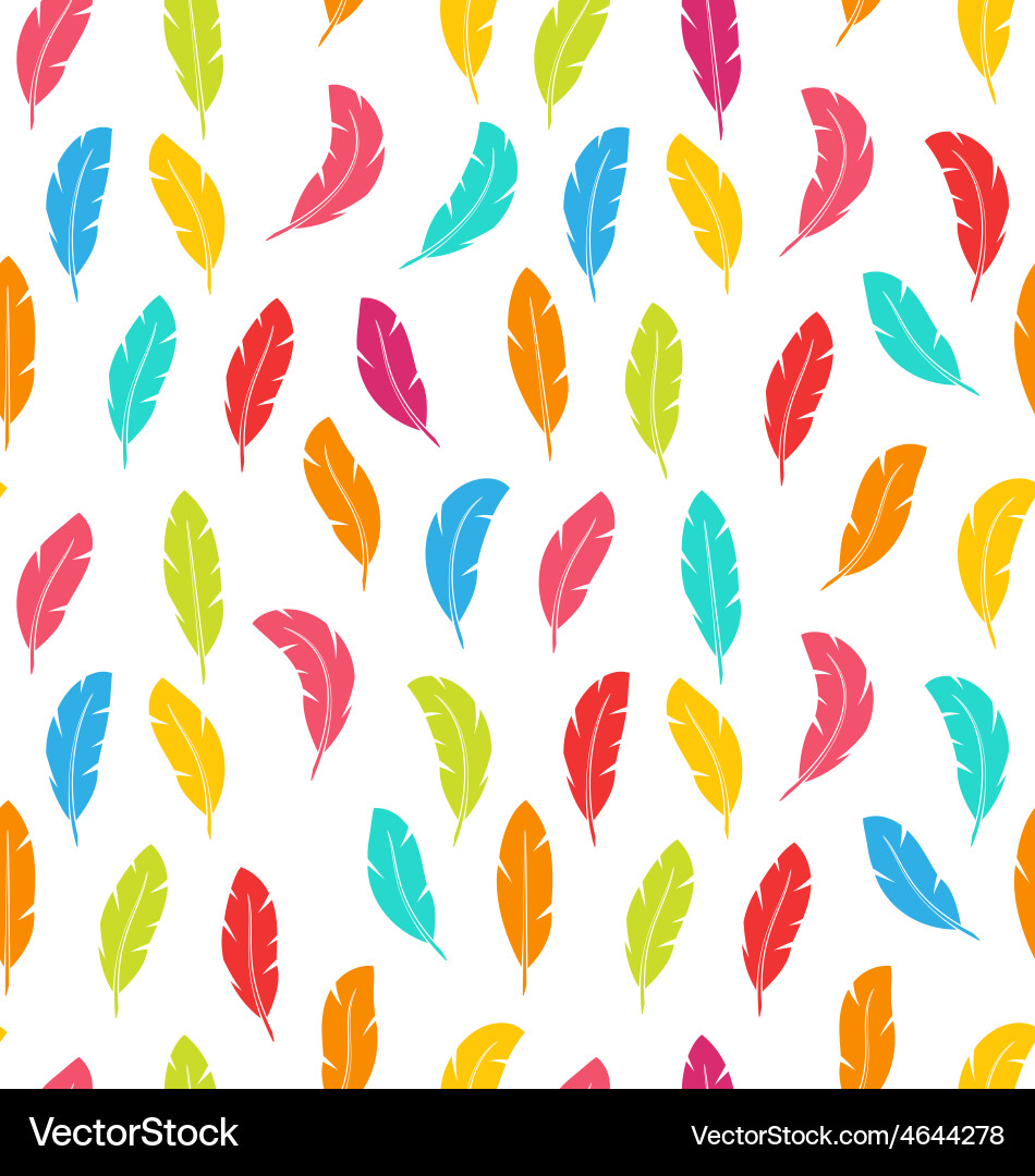 Seamless pattern of multicolored feathers Vector Image