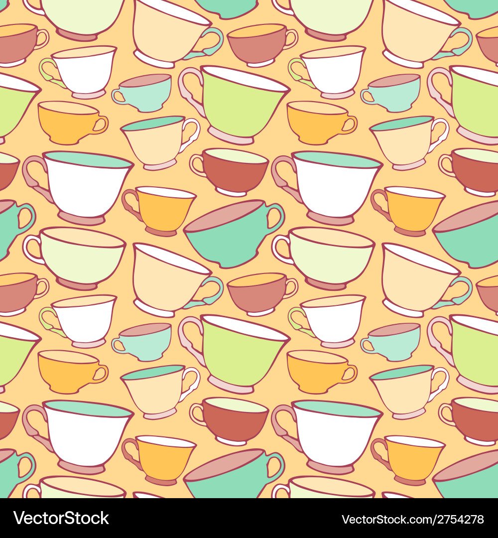 Seamless pattern with decorative cups Vector Image