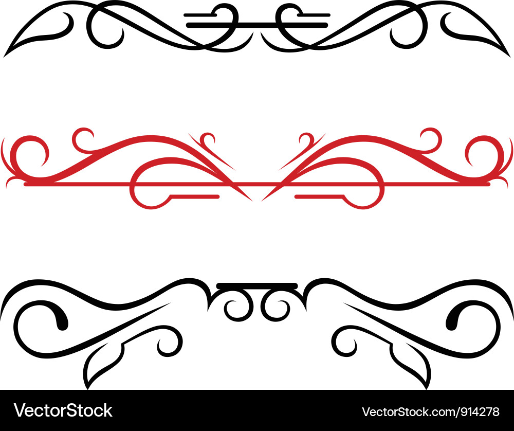 Set calligraphic design elements vector image