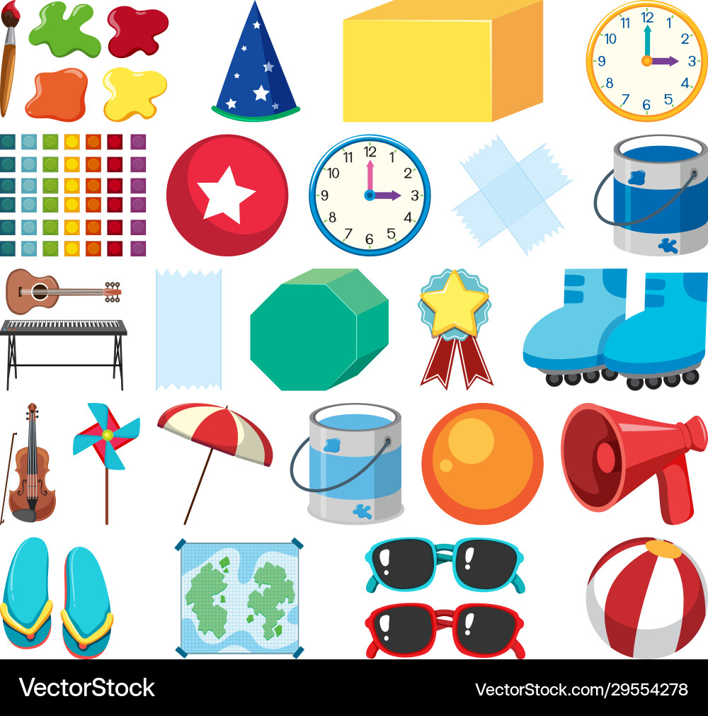 Set isolated objects theme stationeries Set isolated objects theme stationeries vector image