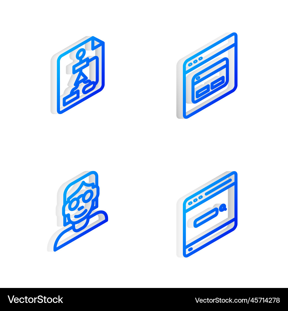 Set isometric line search engine flowchart Set isometric line search engine flowchart vector image
