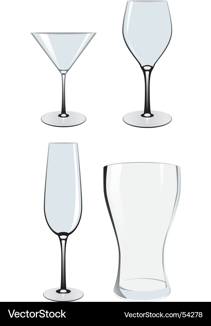 Set of Empty Glasses vector image