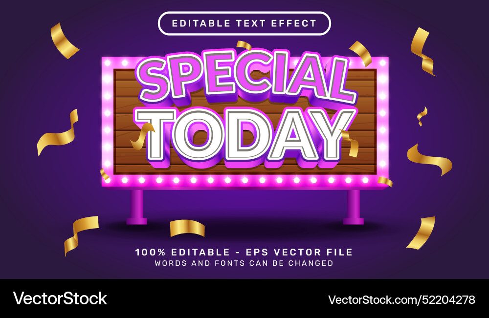 Spezieller heute 3d editierbarer Texteffekt Spezieller heute 3d editierbarer Texteffekt vektorbild