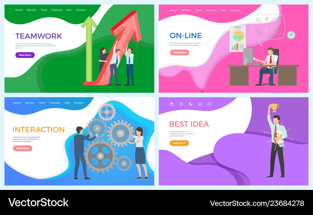 Teamwork successful team working problem solving Teamwork successful team working problem solving vector image