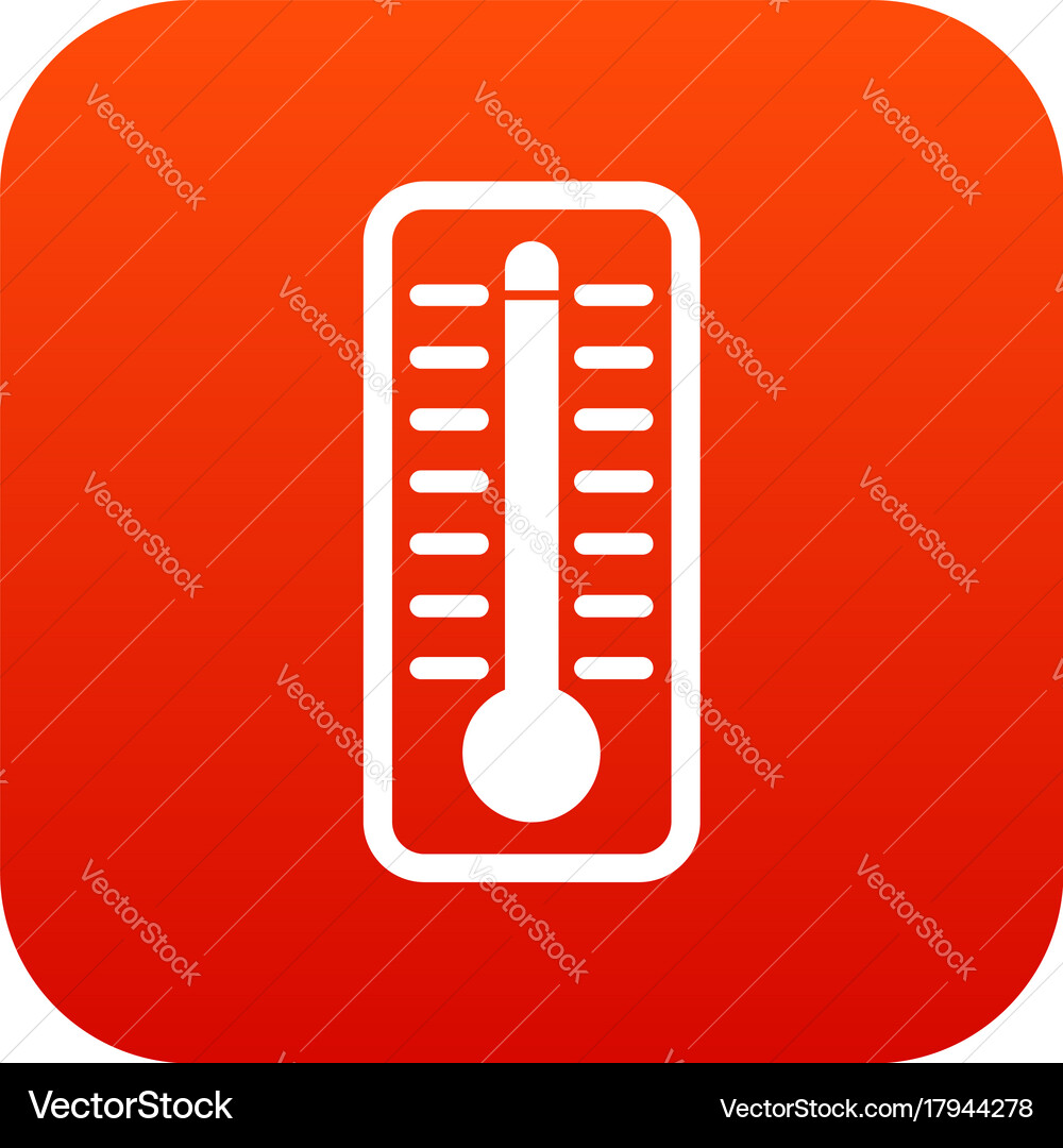 Thermometer indicates high temperature icon Vector Image