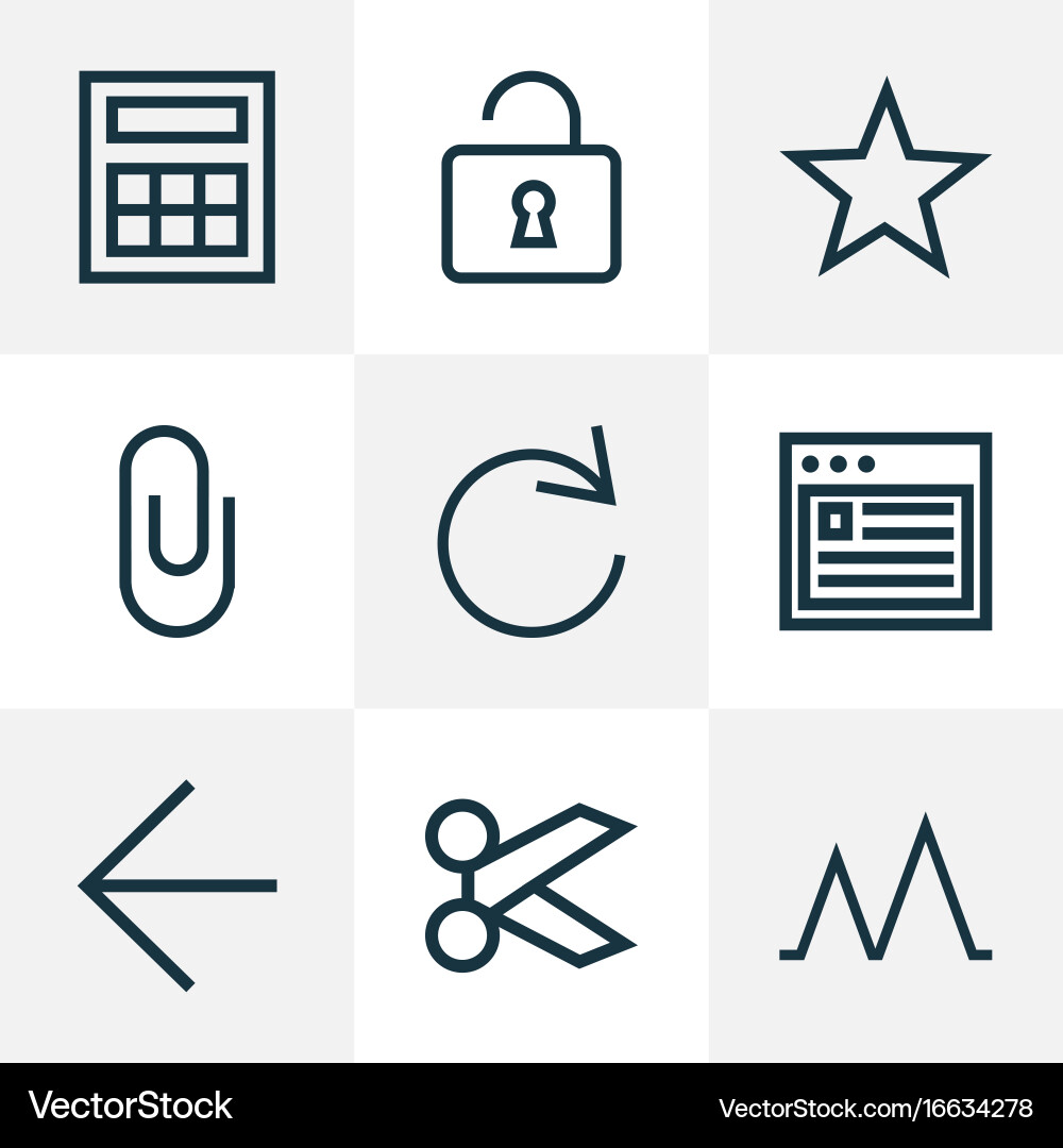 User outline icons set collection of reload vector image