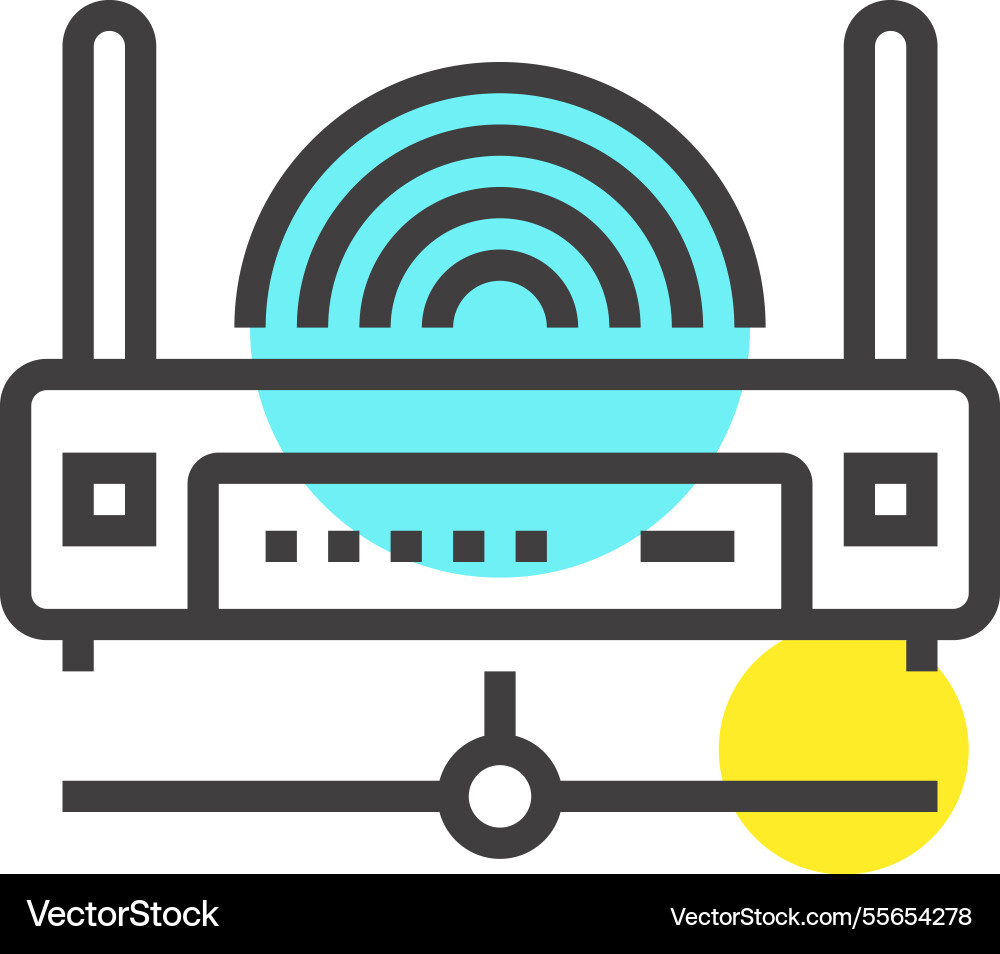 Wireless connection flat line web icon concept Wireless connection flat line web icon concept vector image