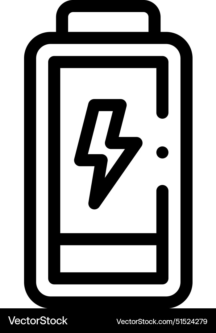Battery icon thin linear style design isolated Battery icon thin linear style design isolated vector image