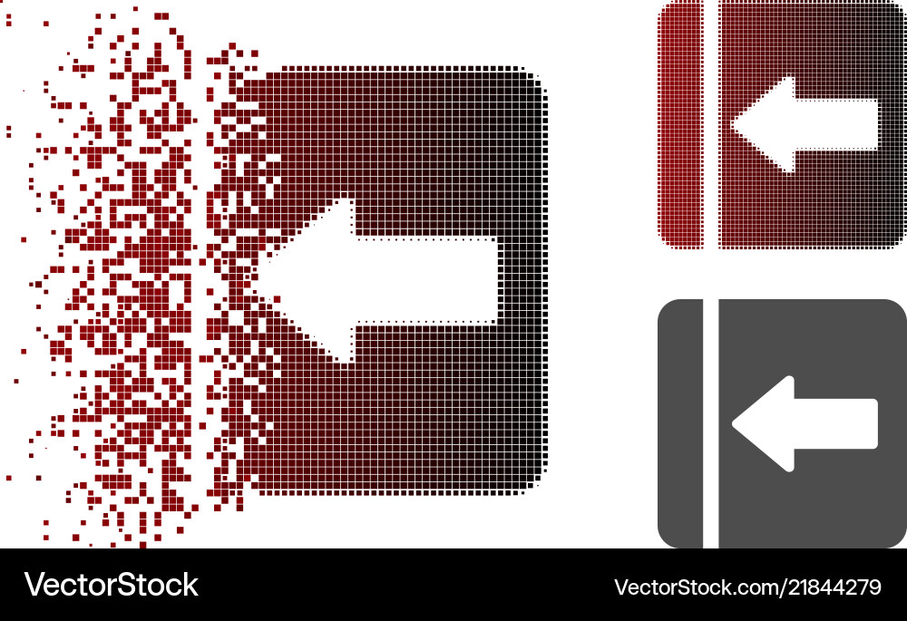 Broken dotted halftone hide menu left icon vector image