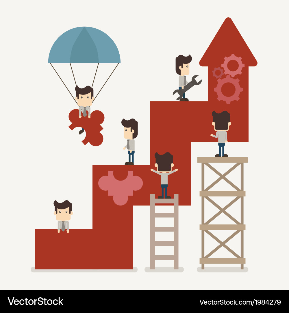 Businessman Creating Graph Chart Vector Image