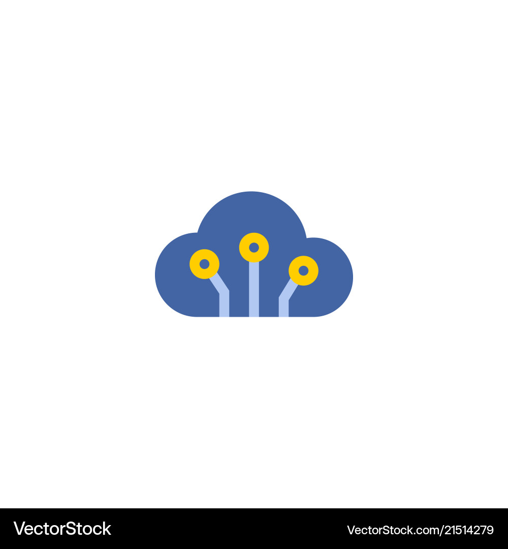 Cloud code icon flat element Cloud code icon flat element vector image