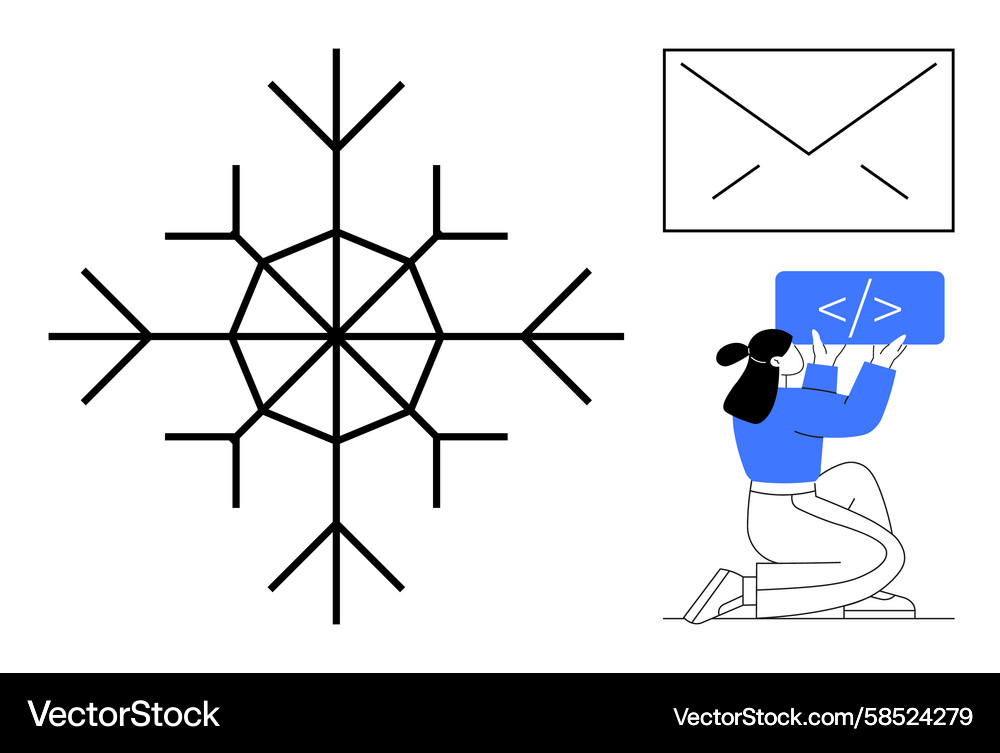 Code Snowflake - Digital Innovation Vector Image