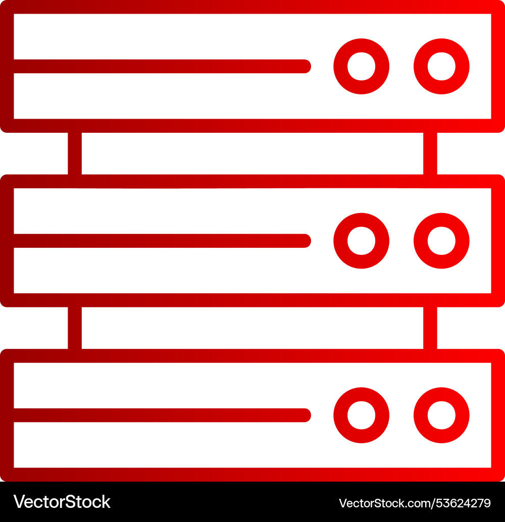 Database line gradient icon vector image