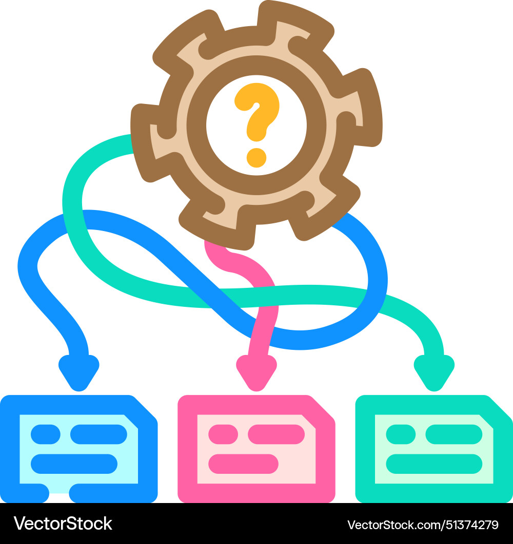 Decision support analyst color icon Royalty Free Vector