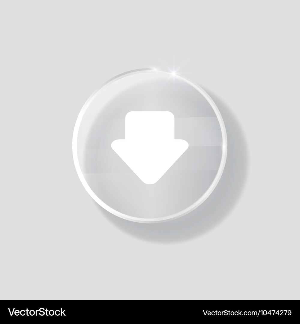Download sign icon glass surface transparent Vector Image