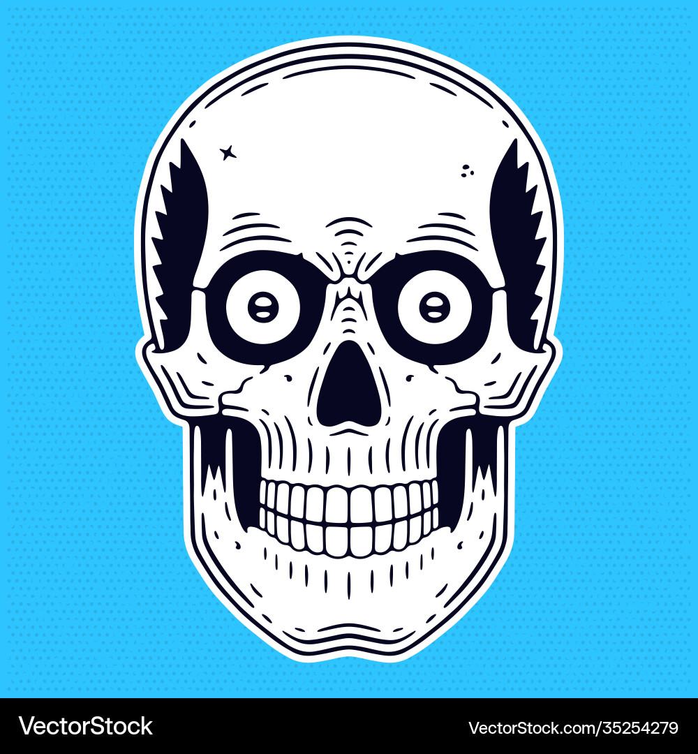 Lustiger Totenkopf modernes Logo retro dude Lustiger Totenkopf modernes Logo retro dude vektorbild