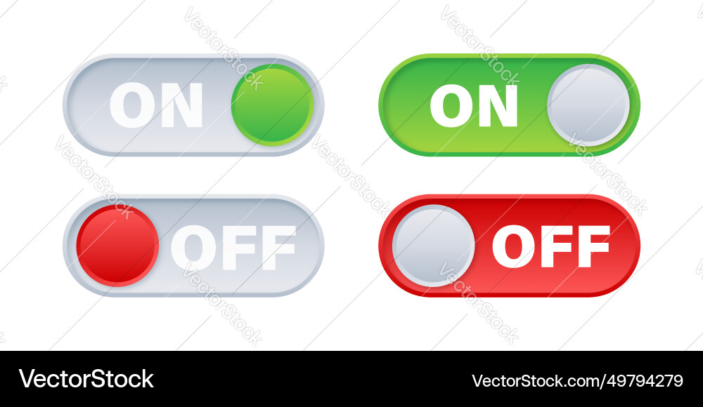 On and Off Toggle Switches vector image