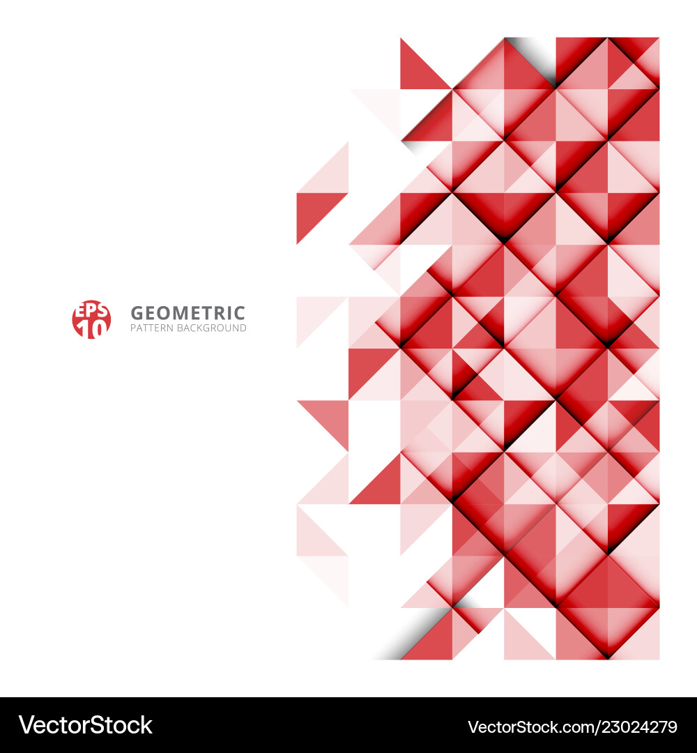 Red Geometric Triangle Pattern vector image