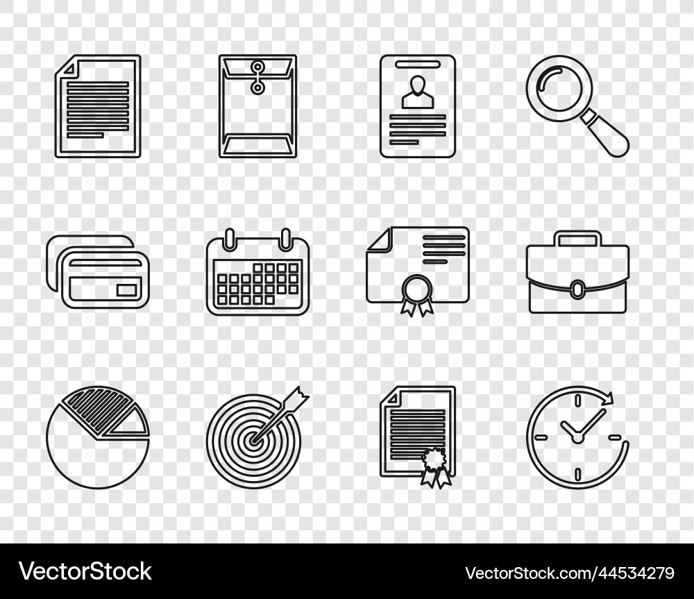 Set line pie chart infographic clock with arrow Set line pie chart infographic clock with arrow Vector Image