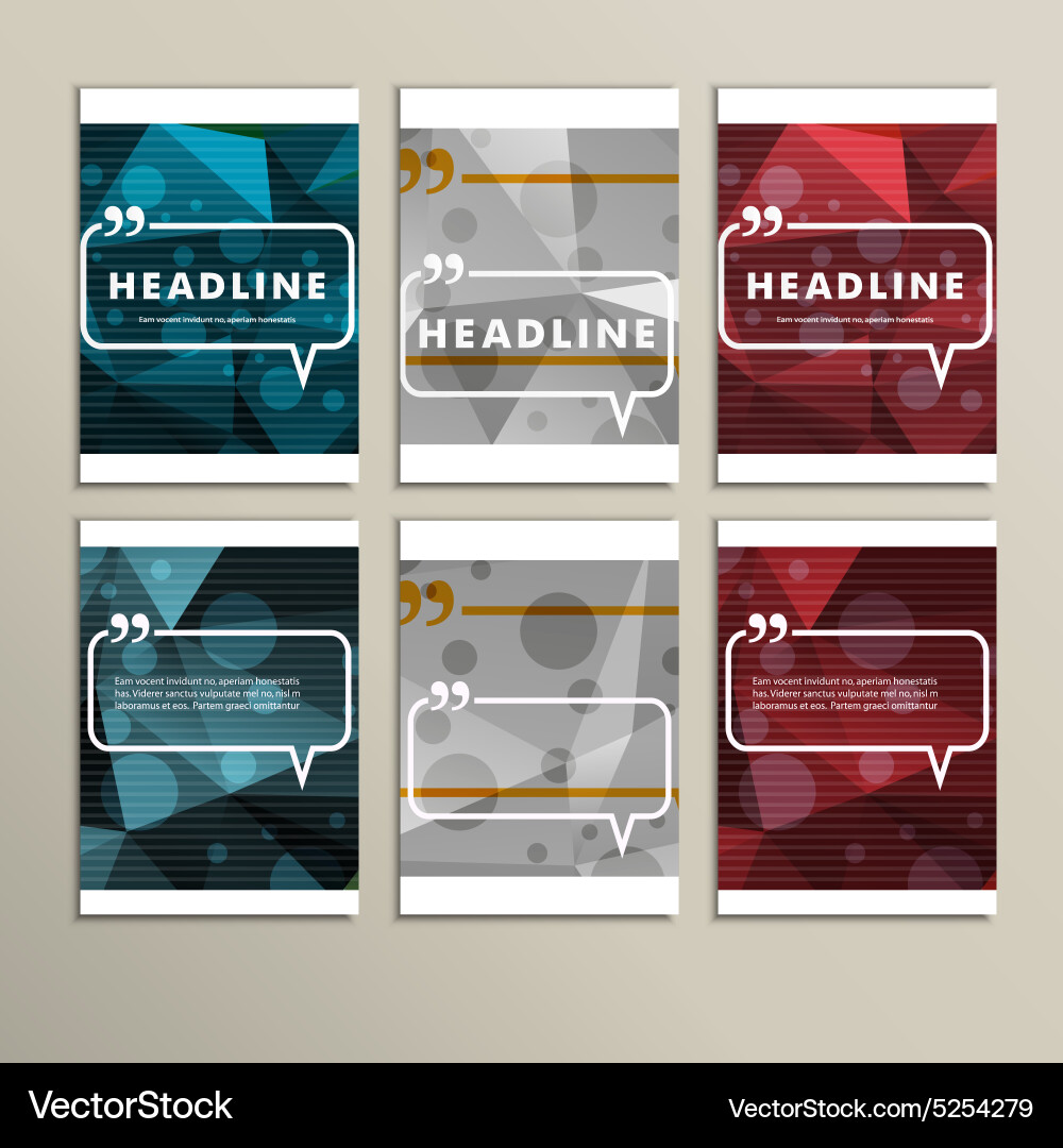 Set of brochures for design in abstract style vector image