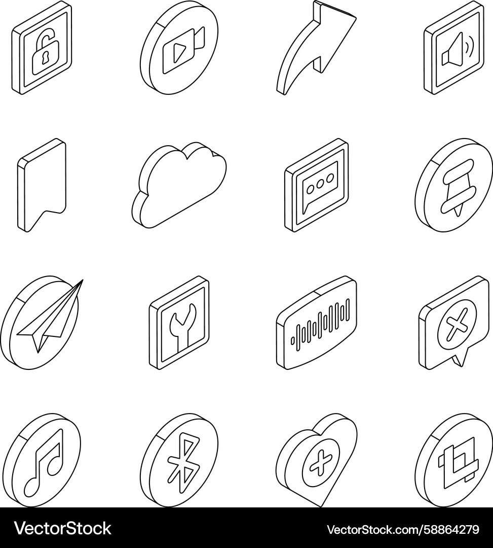 Set of ui and ux linear icons Vector Image