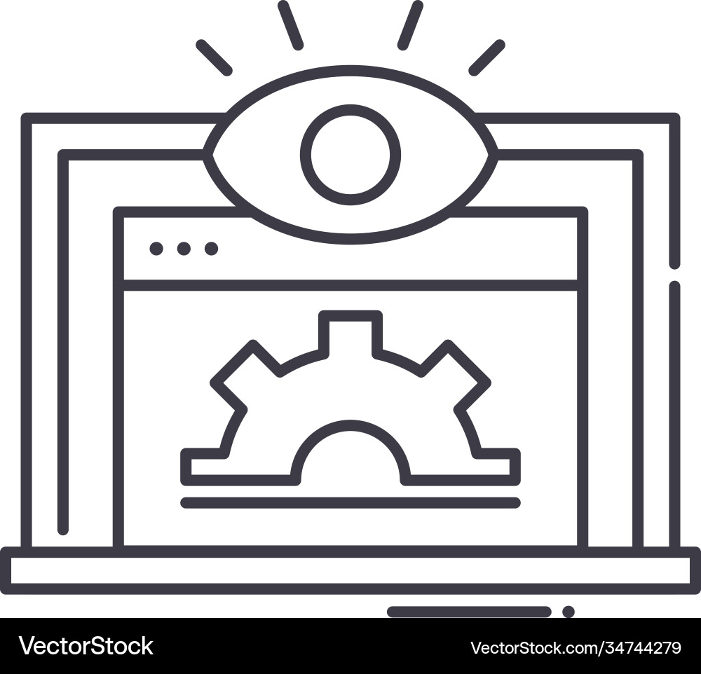 System monitoring icon linear isolated System monitoring icon linear isolated vector image