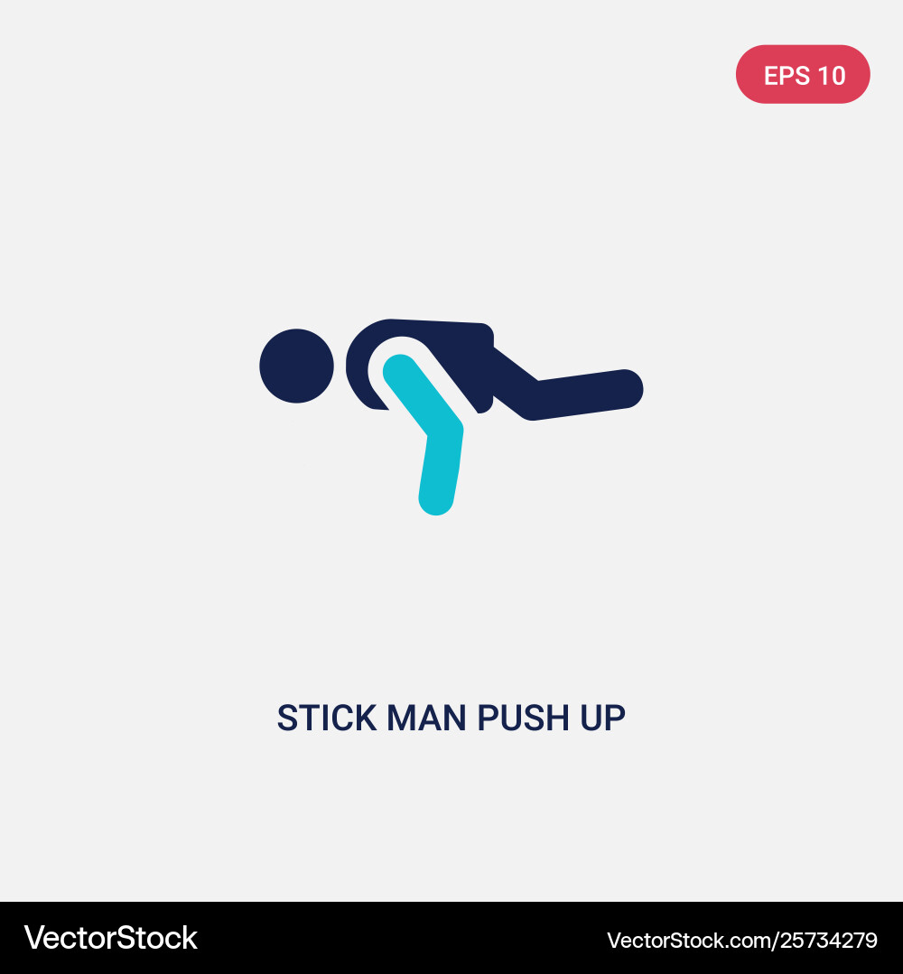 Two color stick man push up icon from behavior Two color stick man push up icon from behavior vector image