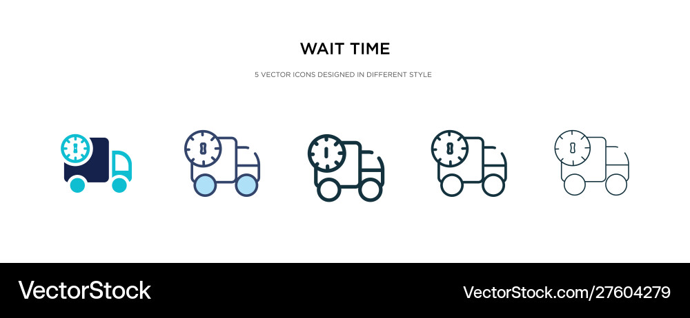 Wait time icon in different style two colored Wait time icon in different style two colored vector image