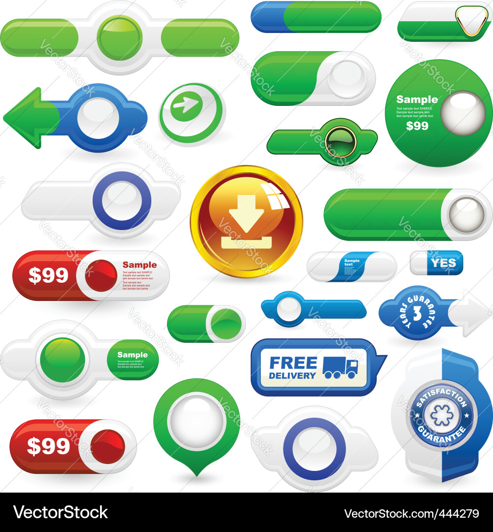 Web Elements & Icons Collection Vector Image