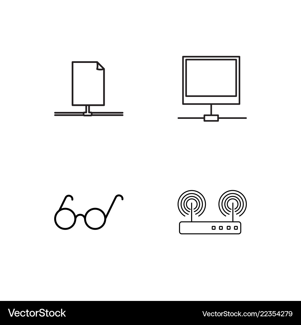 Web simple outlined icons set vector image