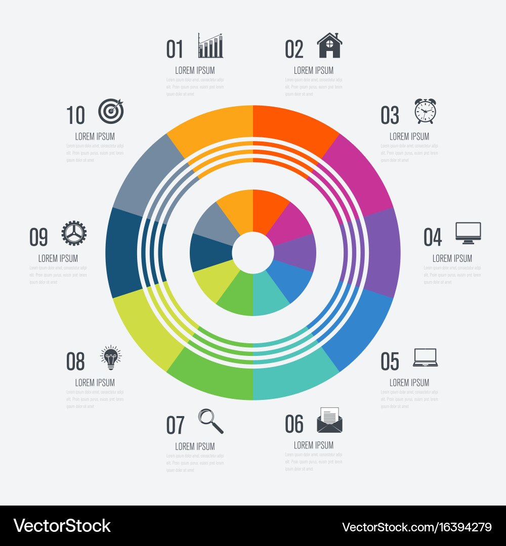 Workflow Diagram Template - Circle Options vector image