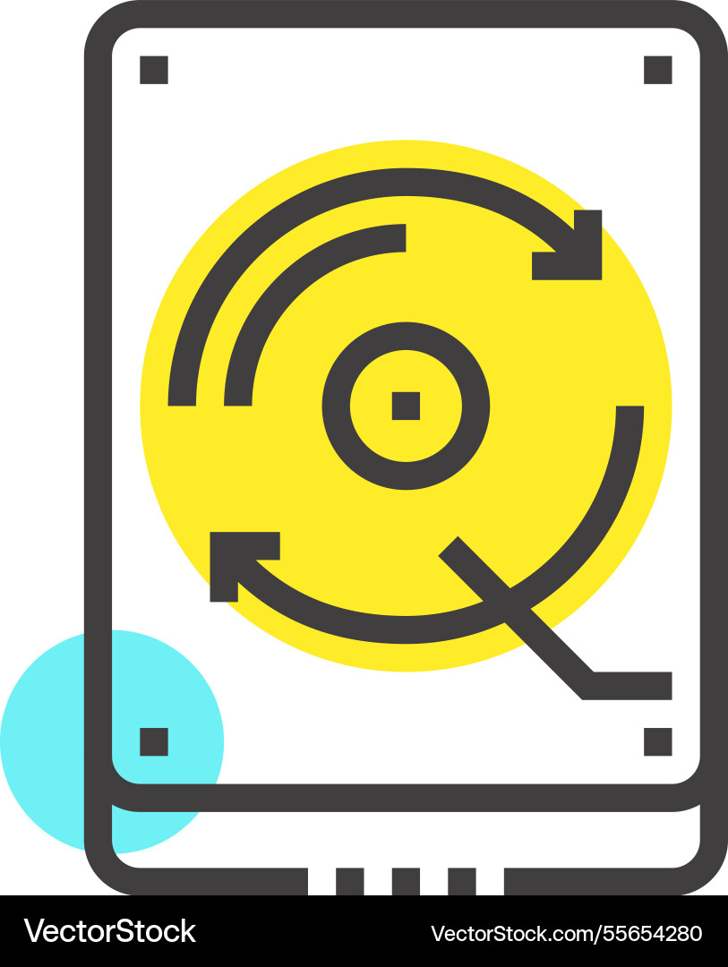 Backup system flat line web icon concept Backup system flat line web icon concept vector image
