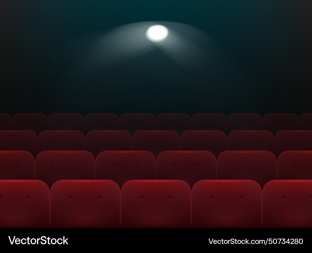 Cinema red chairs empty theater seats audience Cinema red chairs empty theater seats audience vector image