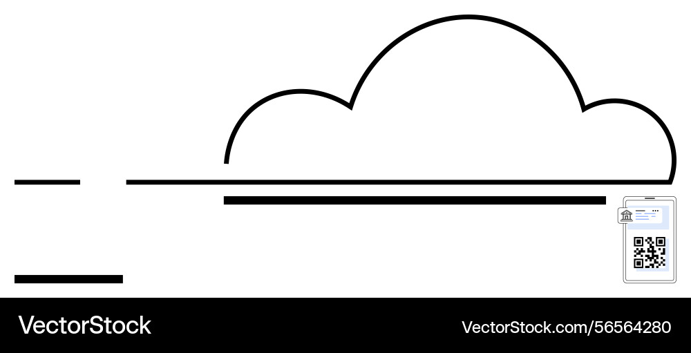 Cloud-based document storage with qr code vector image