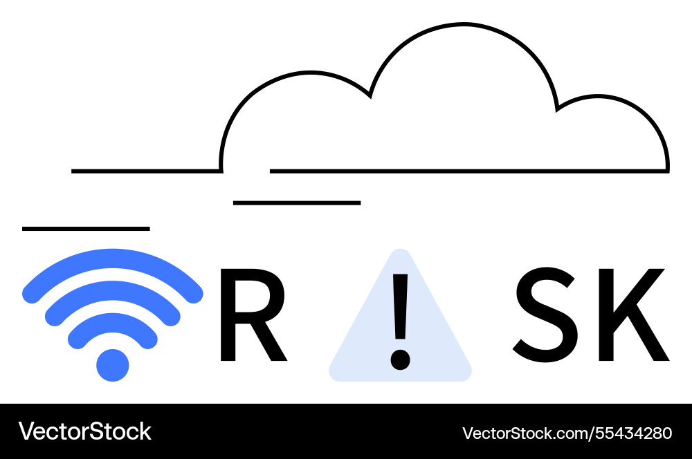 Cloud computing instability represented Cloud computing instability represented vector image
