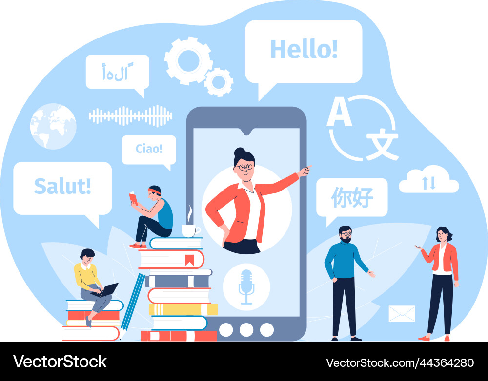 Device translator and dictionary app digital Device translator and dictionary app digital vector image