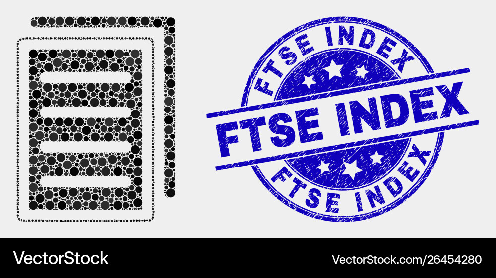 Dot list page icon and scratched ftse index Dot list page icon and scratched ftse index vector image