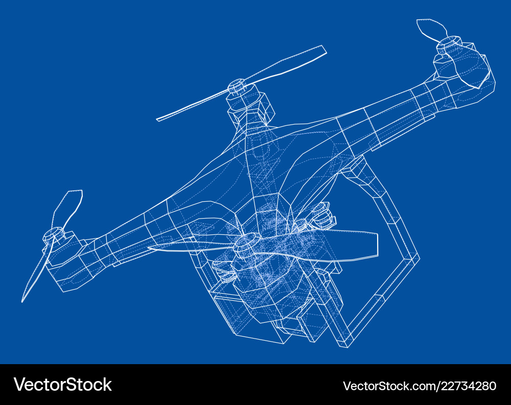 Drone concept rendering of 3d Drone concept rendering of 3d vector image