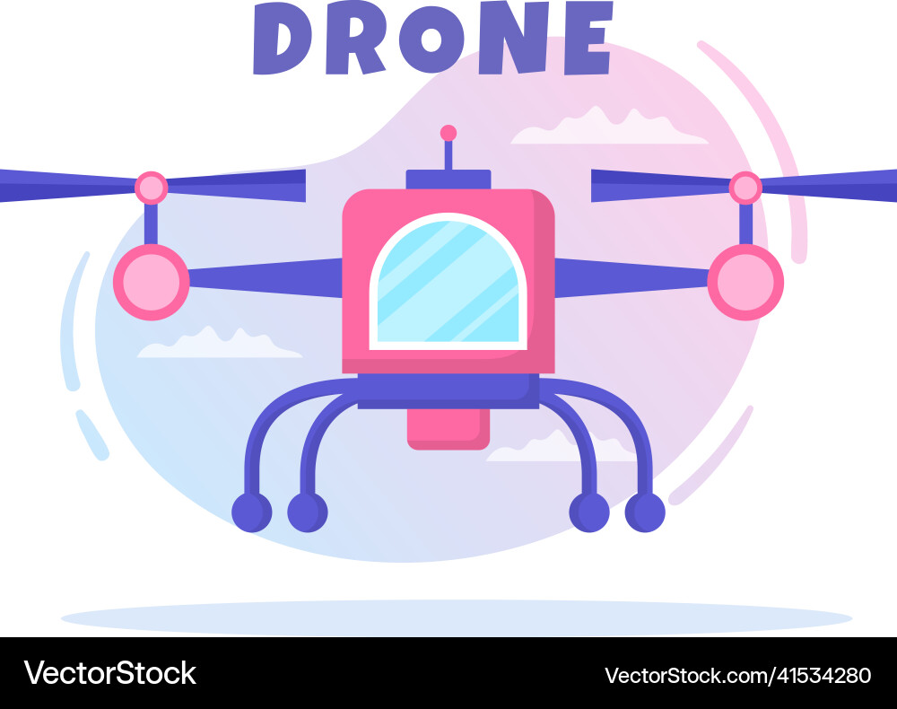 Drone with camera remote control driven flying Drone with camera remote control driven flying Vector Image