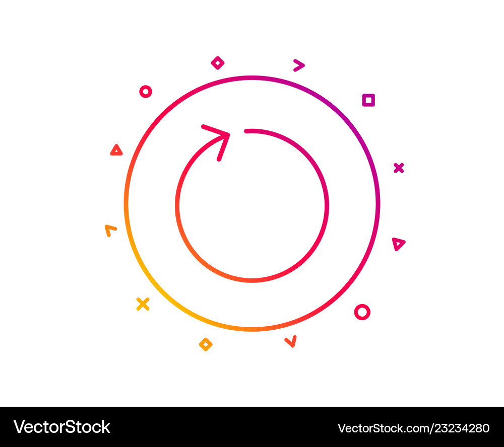 Loop arrow line icon refresh arrowhead Vector Image