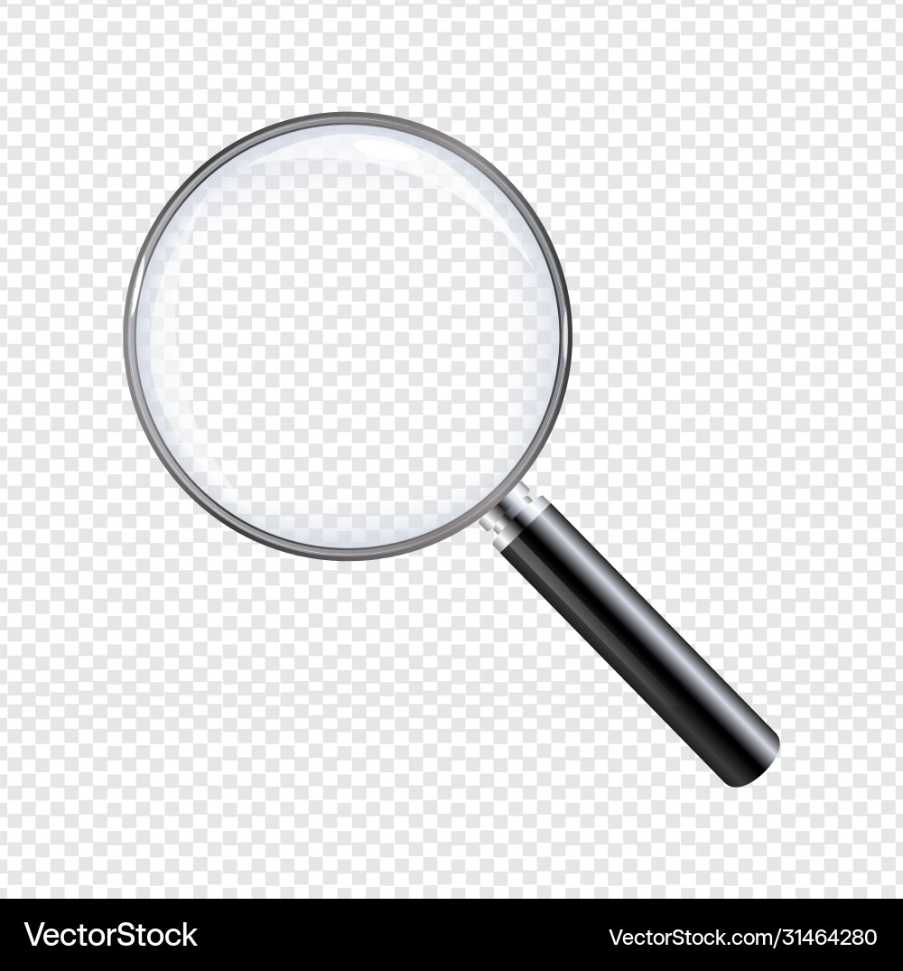Magnifier with isolated transparent background Vector Image