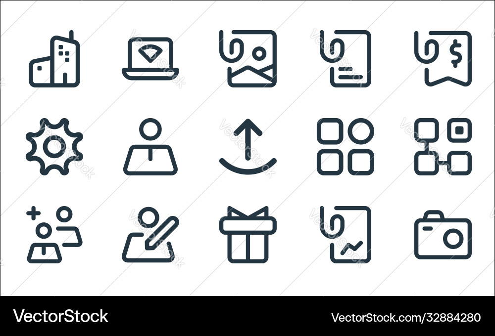 Myicon one line icons linear set quality Myicon one line icons linear set quality vector image