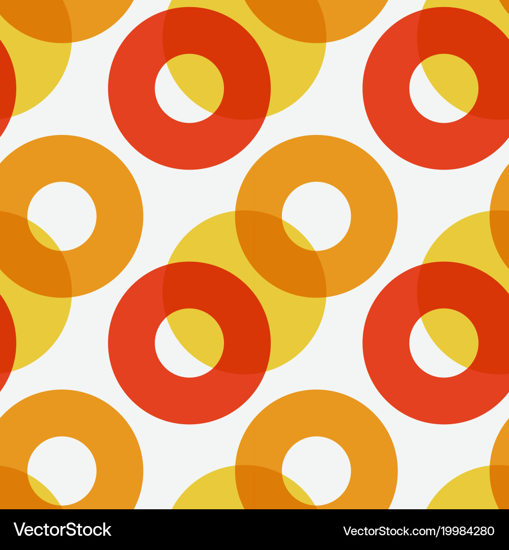 Overlaying color circles seamless pattern vector image