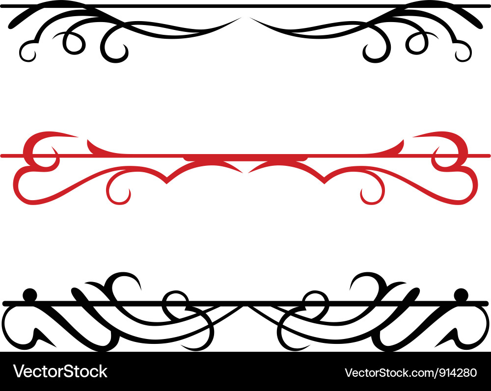 Set calligraphic design elements Vector Image